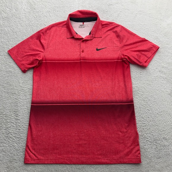 Nike Golf Other - Nike Golf Mens Dri-FIT Red Gradient Heathered Polo Shirt Medium Standard Fit